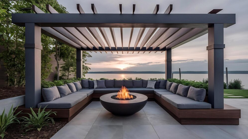 Pergola With Fire Pit Ideas | Skyline Outdoor