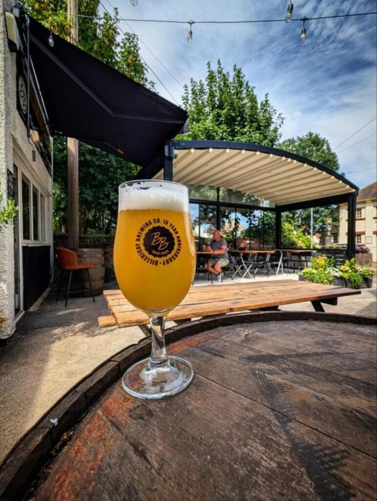 Retractable roof pergola at The Billericay Brewery, Billericay